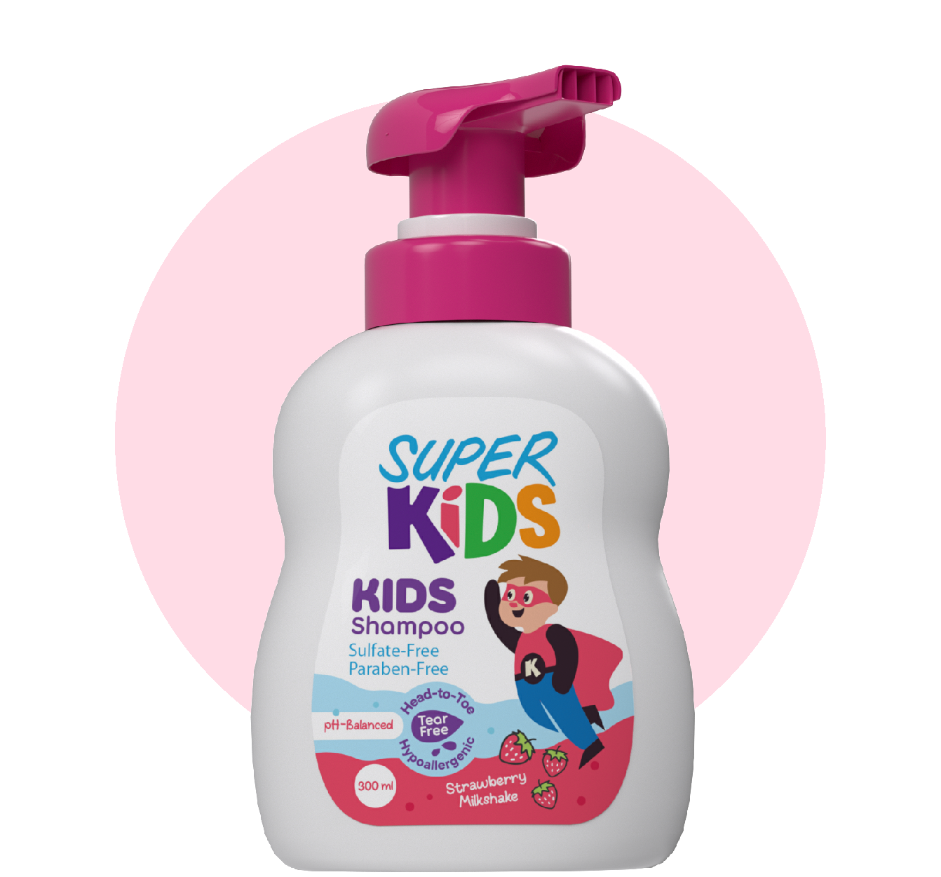 Superkids Kids Shampoo strawberry Milkshake Fragrance