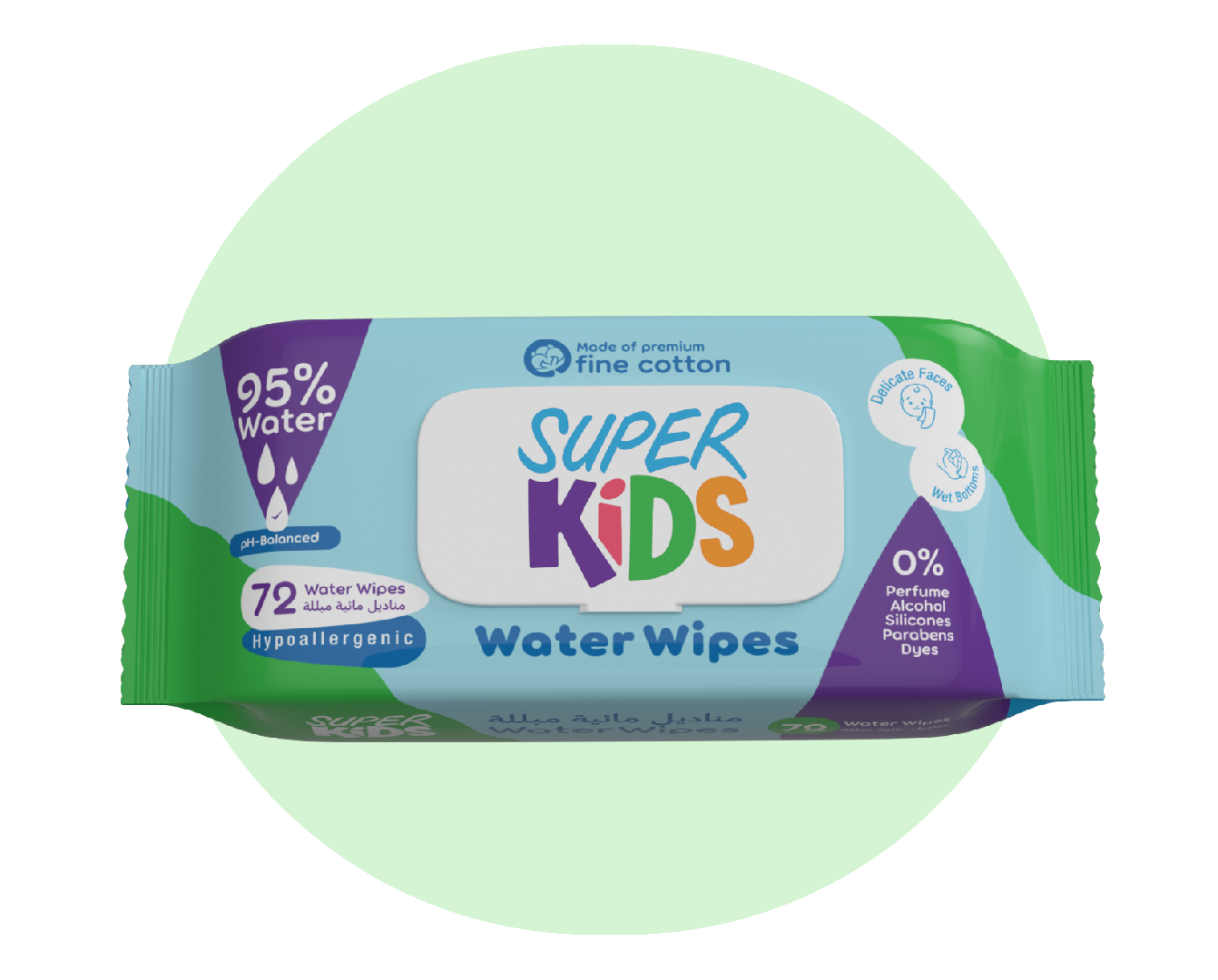 Superkids Water Wipes 72 wipe