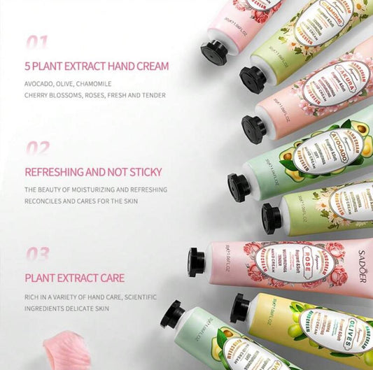 Autumn And Winter Hand Creams, Chamomile, Avocado, Cherry Blossom, Olive, Rose Hand Creams, Moisturizing(1 piece)